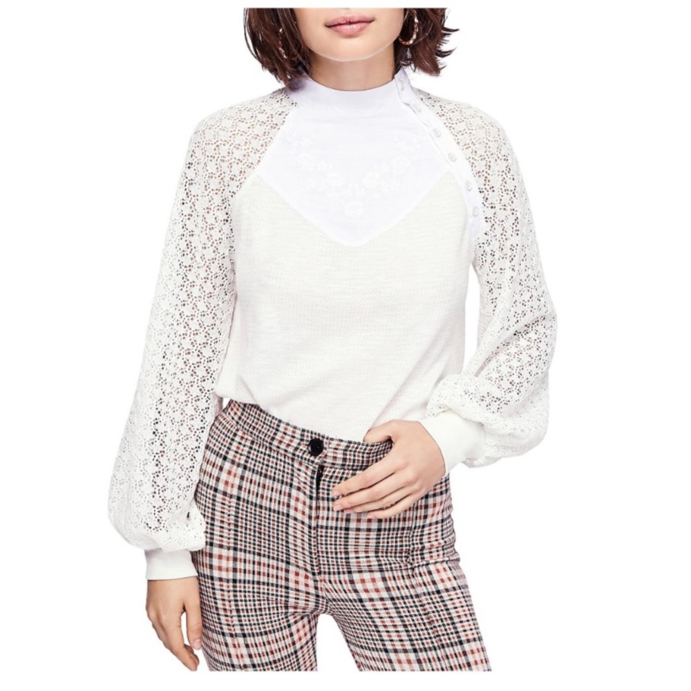 🆕Women’s Free People Sweetest Thing Thermal Top. Size Large. NWT